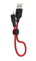 Кабель HOCO X21 Silicone Lightning 2,4A/0,25m. Black&Red