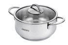 Каструля Ardesto Black Mars зі скляною кришкою нержавіюча сталь 4,3л 22см AR0743S чорна (00107429)