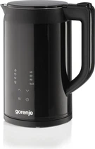 Електрочайник Gorenje 1.7л, подвійні стінки, LED дисплей, Strix контроль, чорний (00109480)