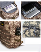 Рюкзак міський тактичний пустельний камуфляж з шевроном Каратель - зображення 5
