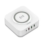 Бездротовий зарядний пристрій Ldnio AW004 білий 3 USB Type-C QC PD 32W (AW004)