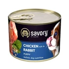 Вологий корм Savory для цуценят з кроликом і куркою