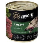 Вологий корм для собак Savory Dog Gourmand 4 види м'яса