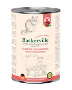 Вологий корм для кішок Baskerville Sensitive Lamm Mit Preiselbeeren Ягня з журавлиною та котячою м'ятою 400 г