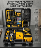 Шуруповерт ударный GT Germany PRO DCD791 48V 6.0Ah с 2 аккумуляторами, кейсом и набором инструментов