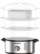 Пароварка Ardesto 800 Вт, чаша-3.4/3.4/3.4л, резервуар для води — 1 л, механічне керування, 3 яруси, метал/пластик, чорний stc-k1s