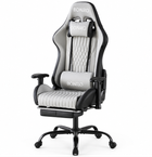 Кресло геймерское игровое Bonro 1002G-1 серое с подставкой для ног (42401212)