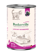 Вологий корм для кішок Baskerville Super Premium Lachs Mit Brombeeren Лосось з ожиною 400 г