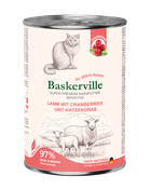 Вологий корм для кішок Baskerville Sensitive Lamm Mit Preiselbeeren Ягня з журавлиною та котячою м'ятою 400 г