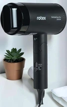 Фен ROTEX RFF-V DelicateCare Pro з концентратором 2000 Вт з холодним обдуванням 3 швидкості 3 температурних режими складана ручка чорний (SOZ)