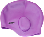 Шапочка для плавания AQUA SPEED Ear Cap, силиконовая, фиолетовая, универсальный размер OSFM (128-09)