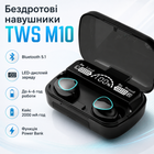 Беспроводные вакуумные Bluetooth-наушники TWS M10 с кейсом-PowerBank (2000 мАч) и дисплеем, Черные