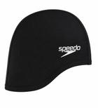Шапочка для плавания Speedo Polyester Cap, детская, полиэстеровая, черная, универсальный размер OSFM (8-710110001)