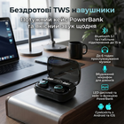 Наушники беспроводные Bluetooth TWS M10 с дисплеем, микрофоном и функцией PowerBank, черные