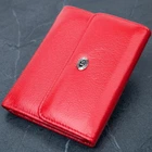 Женский кошелек с монетницей из натуральной кожи ST Leather Красный горизонтальный магнитный (bg194fash82)