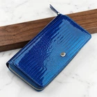 Большой женский кошелек ST Leather из натуральной кожи с кнопкой синий (bg184fash35)