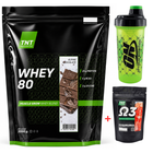 Протеин Target Nutrition Trend сывороточный WHEY 80 и омега 3 с шейкером