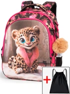 Школьный рюкзак с ортопедической спинкой для девочки School Standard 38х30х18 см с Тигром в 1 класс (150-46) + подарок
