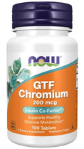 Хром NOW FOODS GTF CHROMIUM 200mcg 100 табл