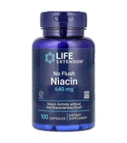 Ніацин, не викликає почервоніння, No Flush Niacin, Life Extension, 800 мг, 100 капсул