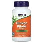 Натуральна добавка Now Foods Ginkgo Biloba 60 мг 60 Капсули