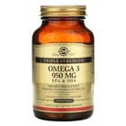 Омега-3 ЭПК и ДГК тройная сила Solgar (Omega-3 EPA & DHA Triple Strength) 950 мг 50 мягких таблеток