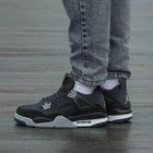 Кросівки чоловічі Air Jordan Retro 4 Black Canvas 44 (2515-1391656)