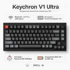 Клавіатура бездротова Keychron V1 Ultra Bluetooth/2.4 ГГц/USB Type-C 81 клавіша RGB Keychron Silk POM Red Black (V1U-D1-UA)