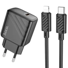 Зарядний пристрій Hoco CS22A Value 1USB-C PD30W + Type-C to Lightning Cable Black