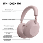 Наушники беспроводные с микрофоном Sony WH-1000XM6 Bluetooth 5.3 Розовый (WH1000XM6P.E)