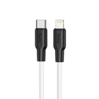 PD Кабель HOCO X21 Plus Silicone PD for Lightning-to-USB-C 20W/3A/1m. black&white