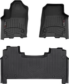 Килимки Weathertech Black для Dodge Ram (mkV) 2025→ (Crew Cab)(1 ряд - 2 килимка)(зі сховищем під 2 рядом) (WT 4418771-4414283)