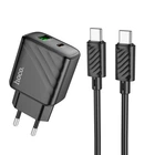 МЗП HOCO CS23A Sunlight dual-port PD30W+QC3.0 charger set(Type-C to Type-C) Black