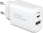 Мережевий зарядний пристрій ArmorStandart Poweraze 45W GaN Type-C + USB-A White (ARM90431)