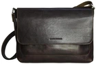 Мужская кожаная сумка-мессенджер Grande Pelle компактный crossbody с клапаном натуральная кожа 51376