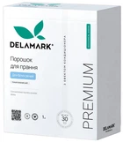 Концентрований безфосфатний пральний порошок Delamark Premium Line White з ефектом кондиціонера 1 кг (4820152330956)