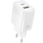 Мережевий зарядний пристрій Hoco CS112A Lounge PD30W+QC3.0 (1USB-A/1C) White