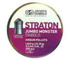 Кулі пневм JSB Monster Straton 5,51 мм , 1,645 г, 200 шт/уп - зображення 1