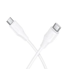 Кабель HOCO X124 Bien 60W silicone charging data cable C to C White (6942007664455)