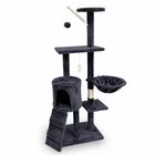 Игровой центр для кошек 140 см с домиком, когтеточками, уютным гамаком, лежанками и игрушками