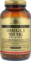Жирні кислоти Solgar Omega-3 EPA, DHA Потрійна Сила 950 мг 100 капсул (033984020580)