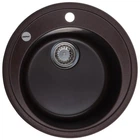 Гранітна мийка для кухні Zerix ZS-510R-12 510x510 урізна, кругла, коричнева (ZX4536)