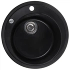 Гранітна мийка для кухні Zerix ZS-510R-14 510x510 урізна, кругла, чорна (ZX4538)