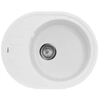 Гранитная мойка для кухни Zerix ZS-6250R-01 615x495 накладная, овальная, белая (ZX4547)