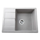 Гранітна мийка Globus Lux One 650x500 накладна, прямокутна, сірий