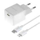 Мережевий зарядний пристрій Baseus Palm Fast Charger Lightning cable 20W White E0116400