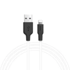 Дата кабель Hoco X21 Plus 2 м USB to Lightning силіконовий чорний/білий