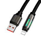 Кабель Hoco U136 Print Lightning для заряджання та передавання даних із підсвіткою чорний 2 4 А 1 2 м