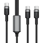 Кабель ACEFAST C22-02 USB-C to 2*USB-C 100W aluminum alloy charging data cable Black