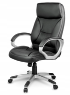 Офисное кресло Hanert Comfortum Black с подлокотниками и функцией качания, до 120 кг нагрузка